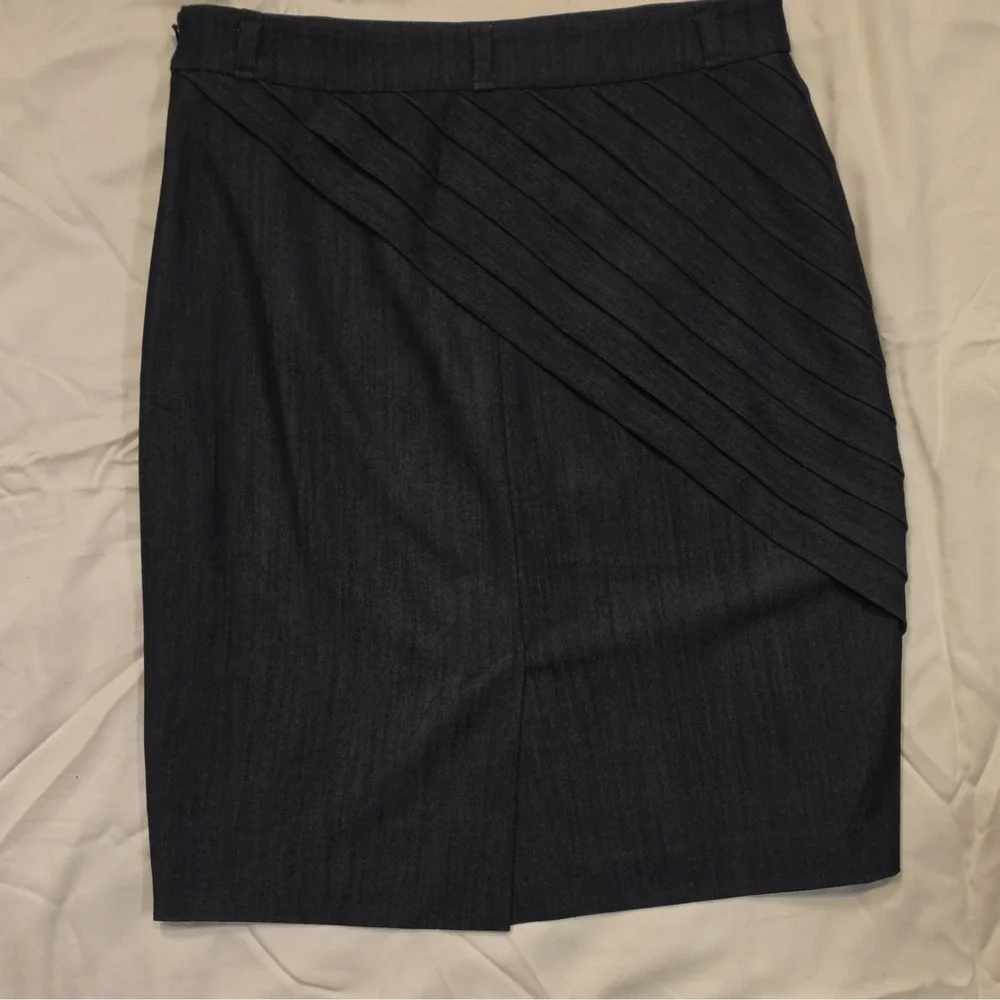 Calvin Klein Women's Blue Solid Denim Pencil Skirt Size 6 Knee Length Zip #108